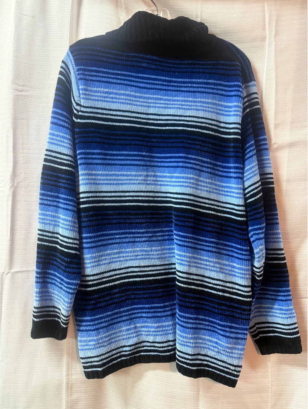 Carolyn Taylor Woman Striped Blue Black Acrylic Pullover Sweater 2X/2XL